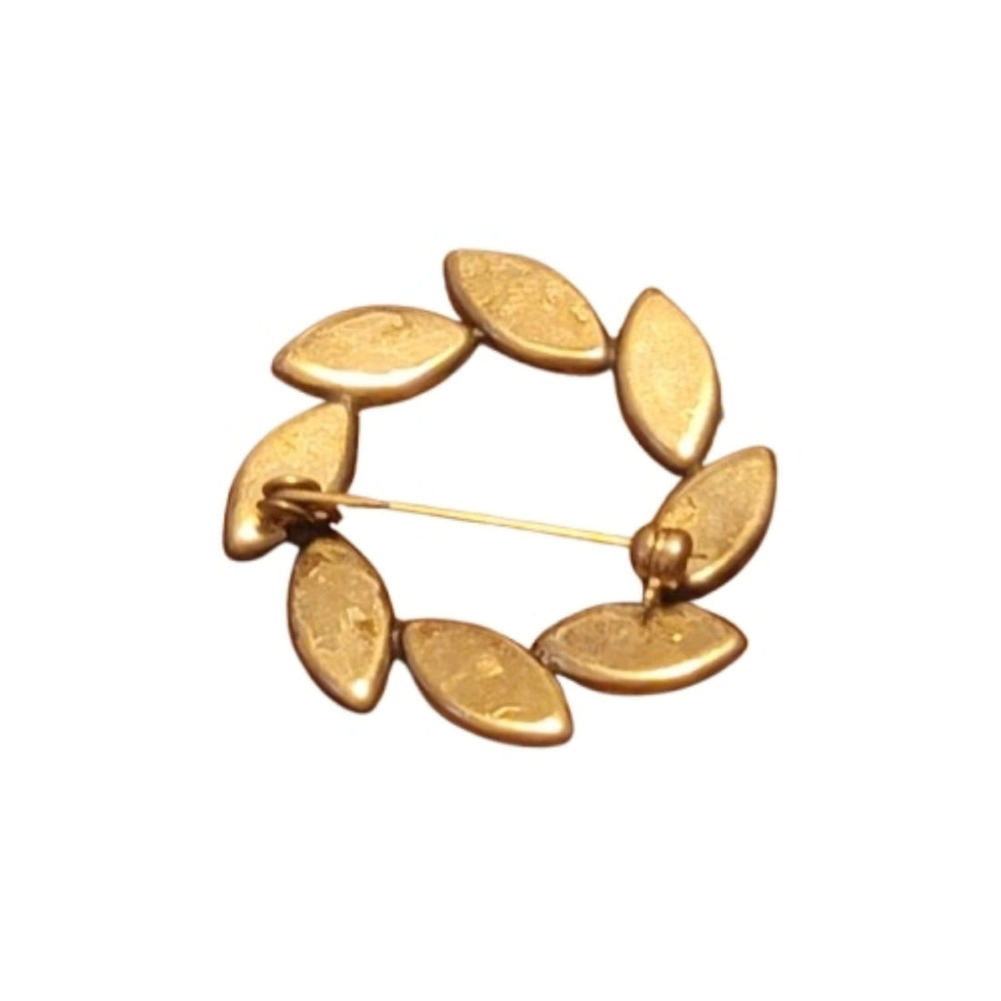 Mother Of Pearl Gold and Cream Leaf Wreath Brooch Gift Mom Daughter Sister