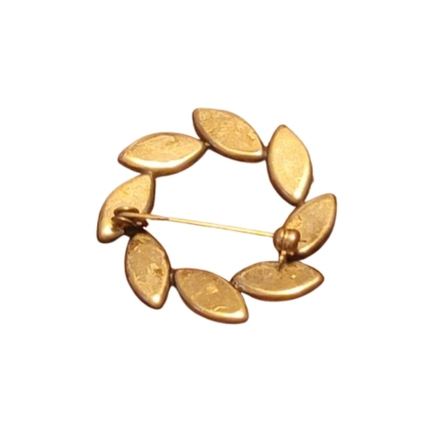 Mother Of Pearl Gold and Cream Leaf Wreath Brooch Gift Mom Daughter Sister
