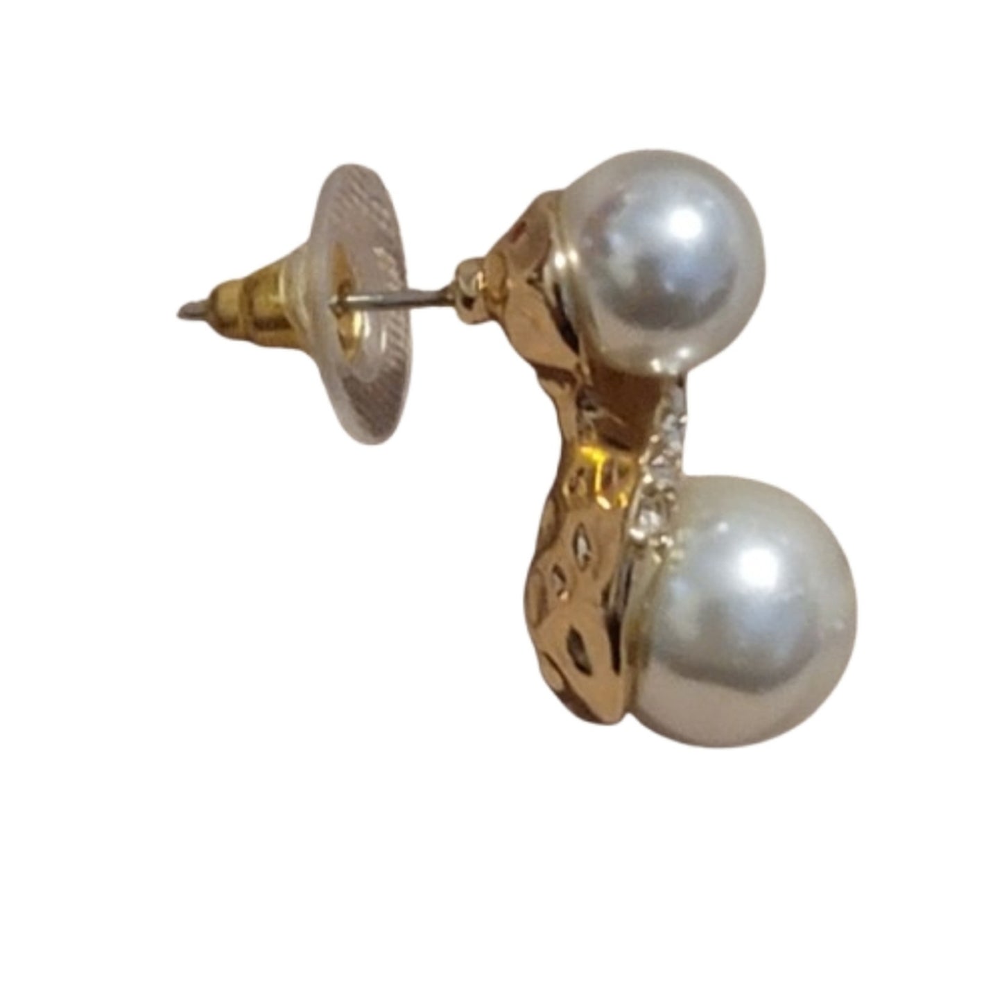 Faux Pearl and Gold Tone Earrings costume party festival