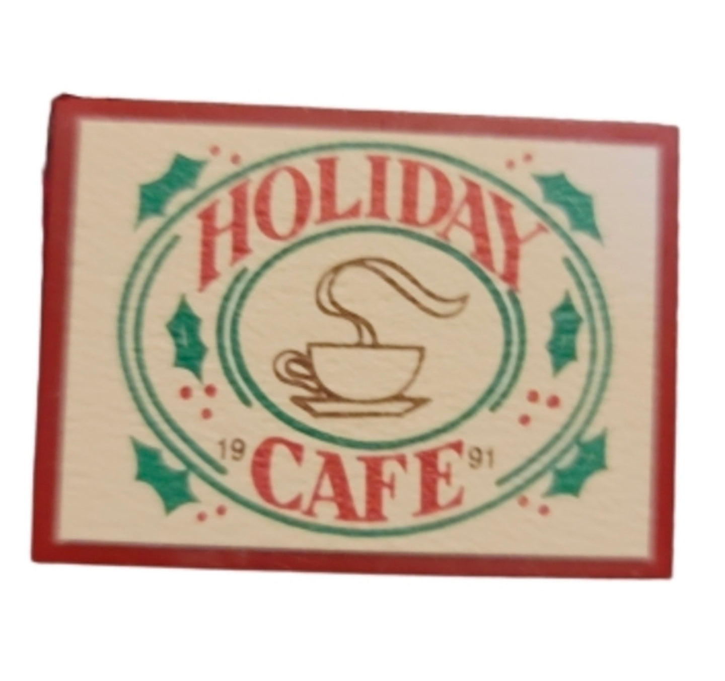 VINTAGE Hallmark Keepsake Christmas Ornament 1991 Holiday Cafe Matchbox Memorie
