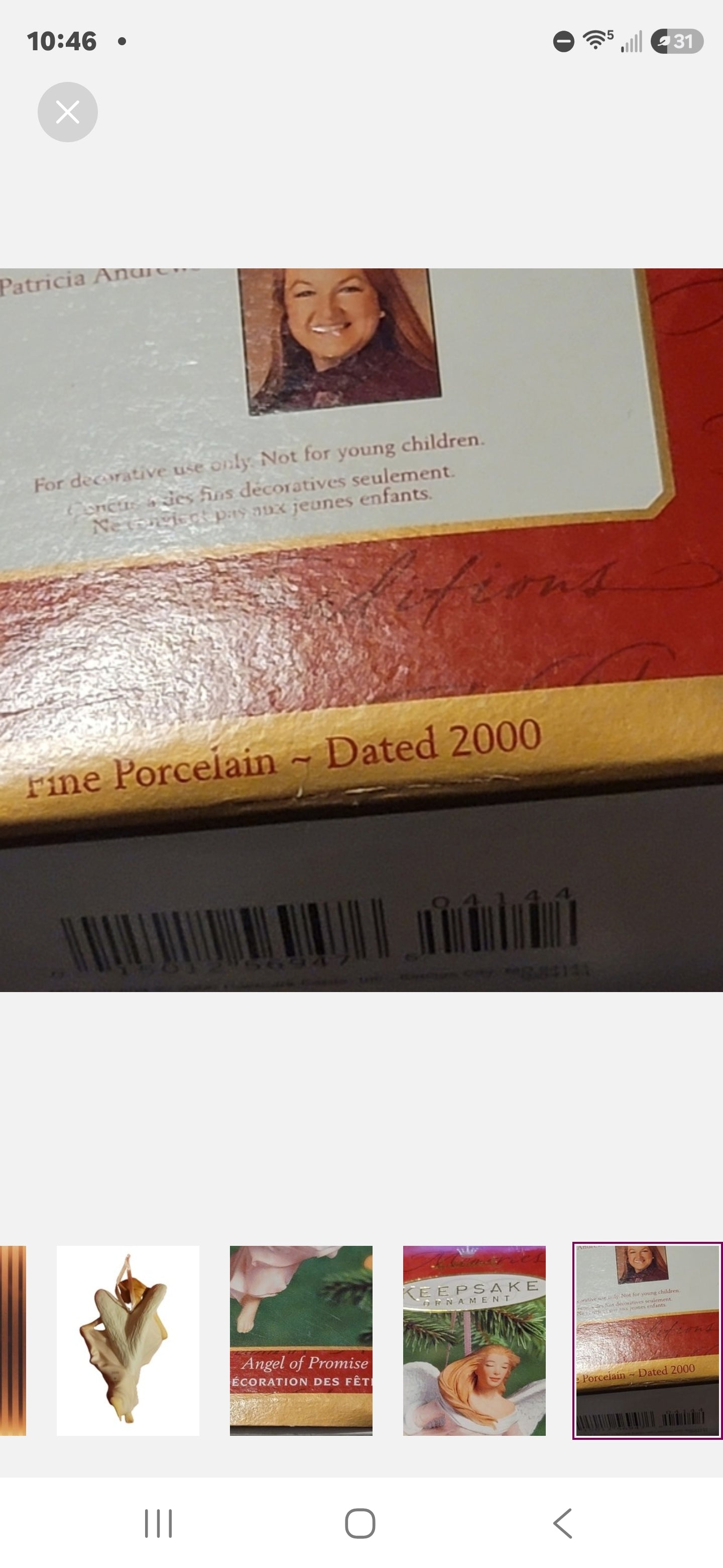 VINTAGE 2000 Hallmark Keepsake Ornament Angel Of Promise