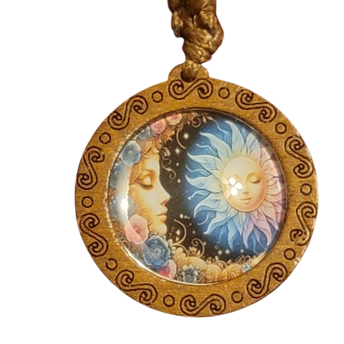 Celestial Collection Sun Moon Medallion Necklace |Vintage-Inspired Gold Pendant