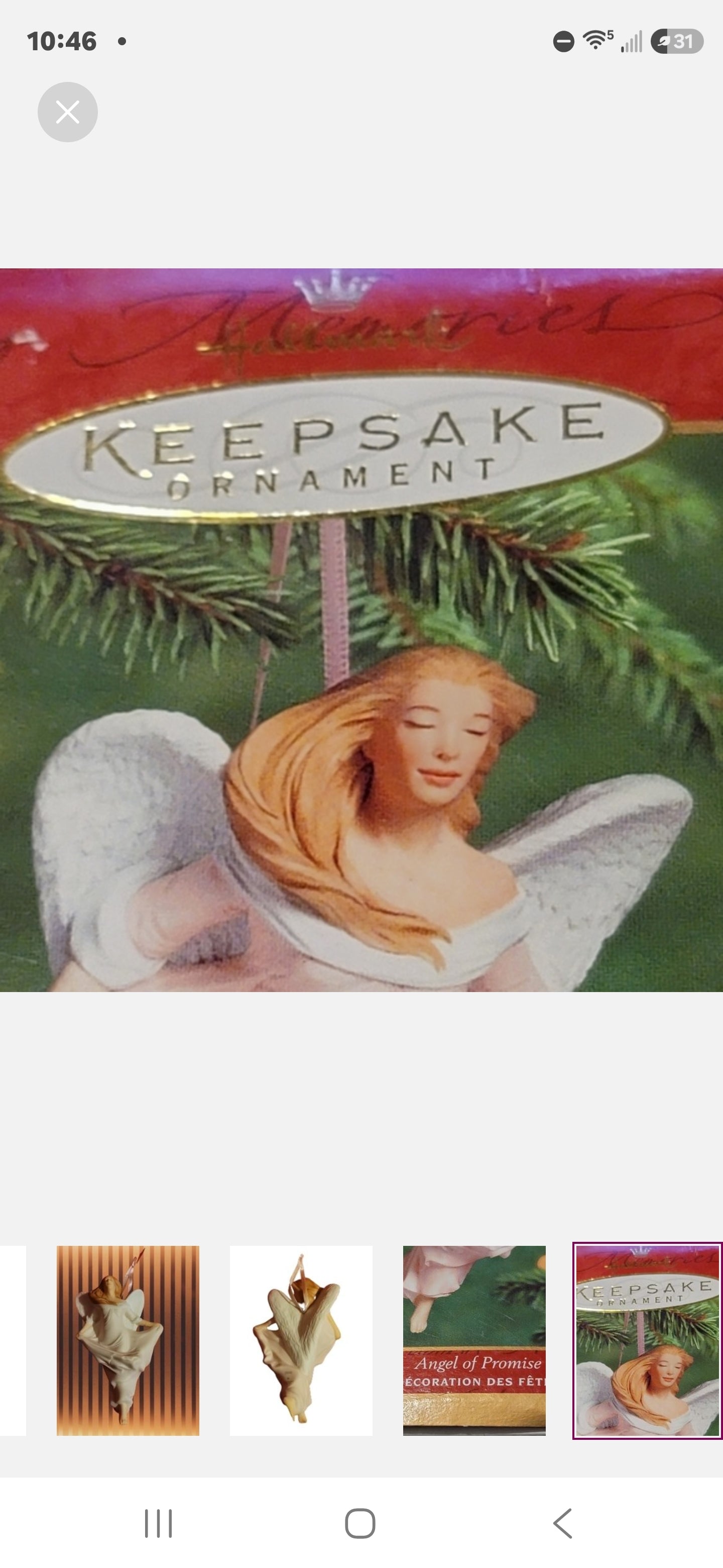 VINTAGE 2000 Hallmark Keepsake Ornament Angel Of Promise