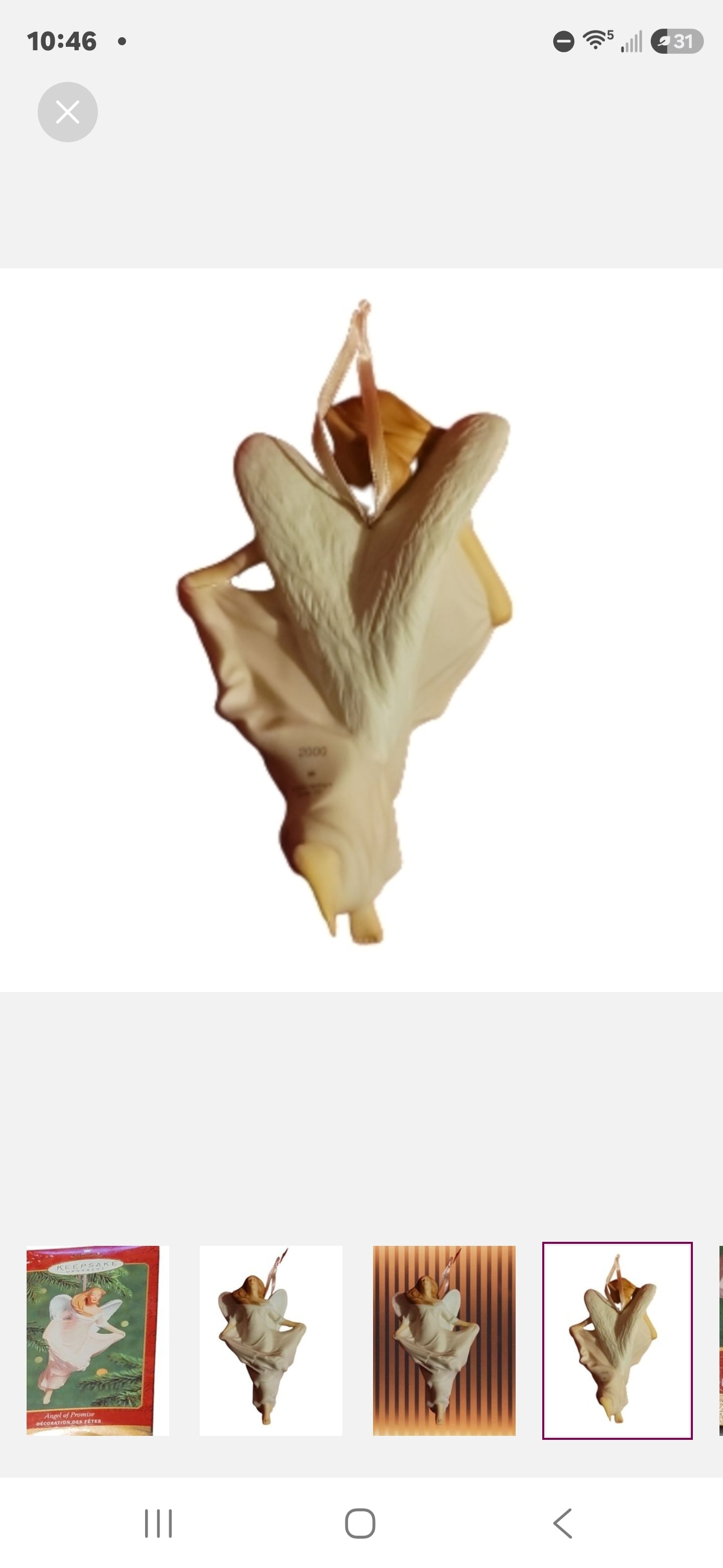 VINTAGE 2000 Hallmark Keepsake Ornament Angel Of Promise