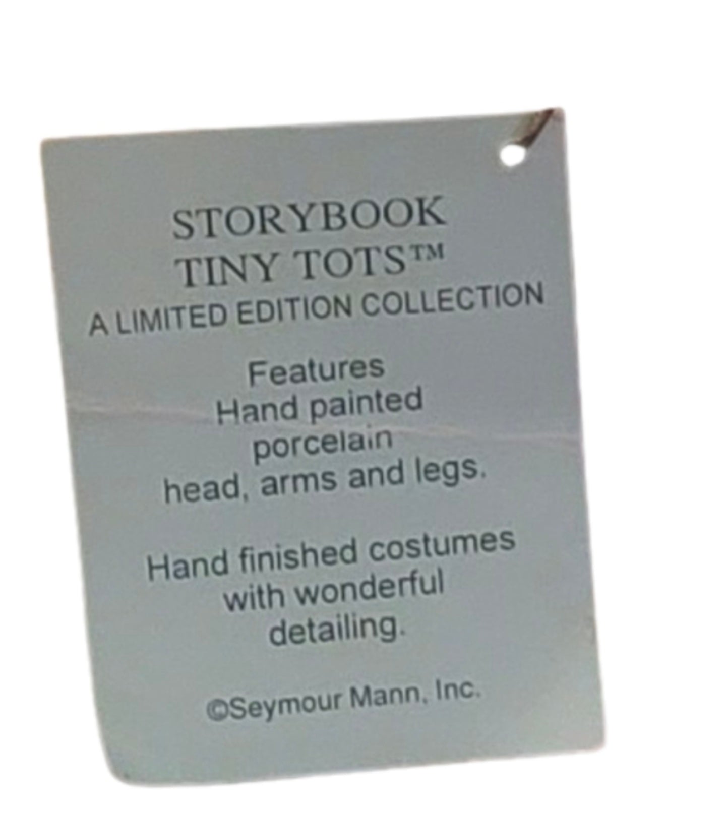 Seymour Mann Storybook Tiny Tots "Sweetheart Ann & Andy" Porcelain Doll Set w/ Stands & Tags