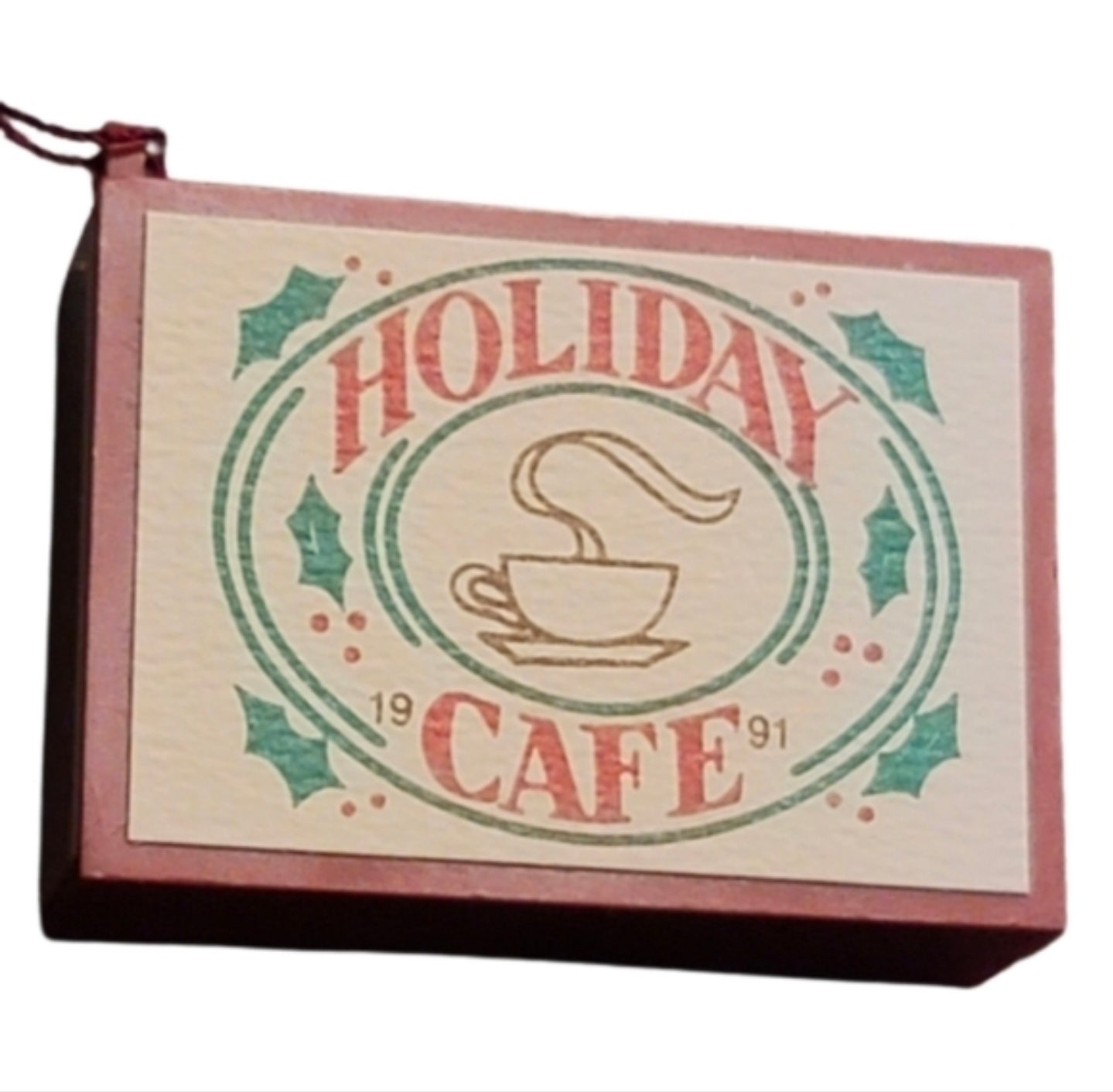 VINTAGE Hallmark Keepsake Christmas Ornament 1991 Holiday Cafe Matchbox Memorie