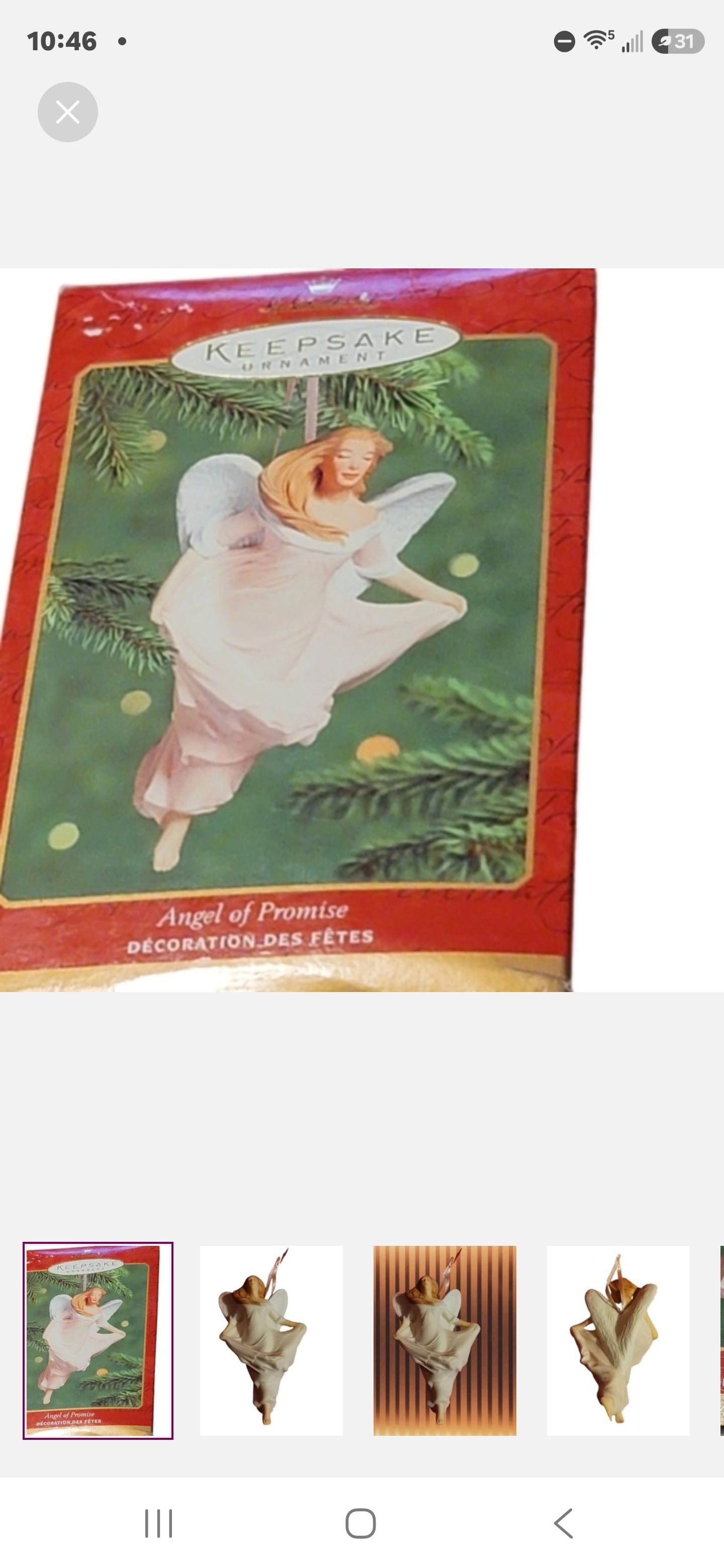 VINTAGE 2000 Hallmark Keepsake Ornament Angel Of Promise
